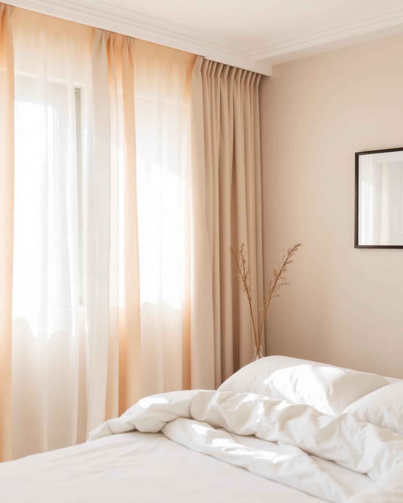 Sunlit bedroom with crisp white linens